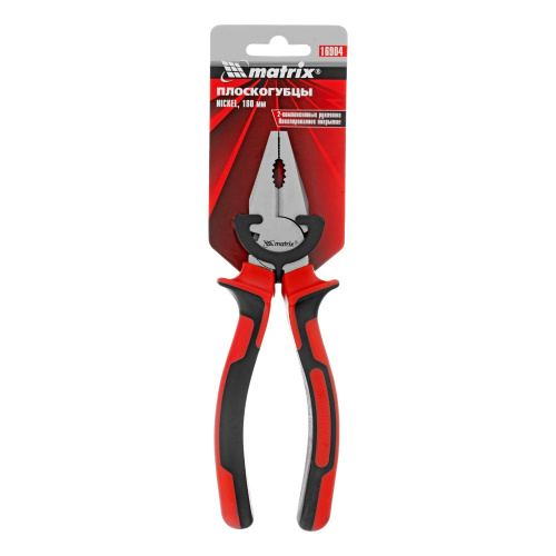 Плоскогубцы Nickel, 180 мм, никелированные, двухкомпонентные рукоятки Matrix купить в Москве с доставкой по всей России | ProtosMarket.ru