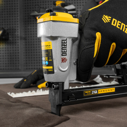 Степлер пневматический PS8016 для прямоугольных скоб 21GA от 6 до 16 мм Denzel купить в Москве с доставкой по всей России | ProtosMarket.ru
