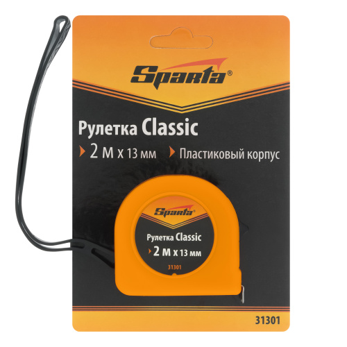 Рулетка Classic,2 м х 13 мм,пластиковый корпус Sparta по ценам производителя в Казани с доставкой по всей России