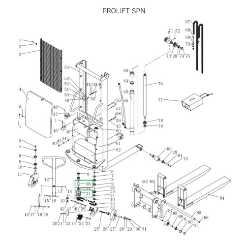 Основание ручки с рулевым валом для штабелеров SPN по ценам производителя в Казани с доставкой по всей России