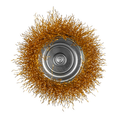 Щетка для дрели, 75 мм, "чашка" со шпилькой, латунированная витая проволока Matrix по ценам производителя в Казани с доставкой по всей России