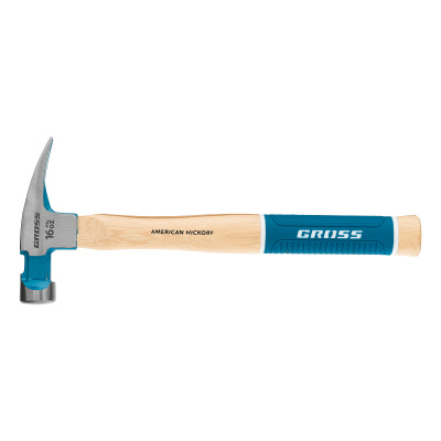 Молоток-гвоздодер, 450 г, угол 75, магнит, обрезиненная рукоятка American hickory GROSS купить в Москве с доставкой по всей России | ProtosMarket.ru