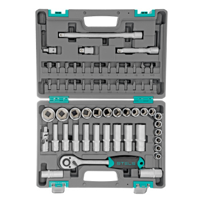Набор инструментов, 1/2", CrV, пластиковый кейс 60 предметов Stels купить в Москве с доставкой по всей России | ProtosMarket.ru