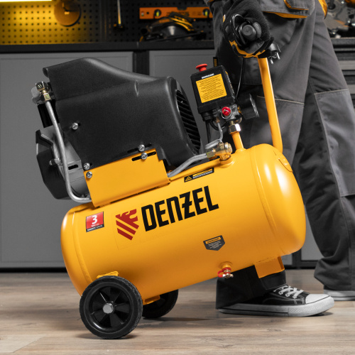 Компрессор воздушный DLC1300/24 безмасляный 1.3 кВт, 24 литра, 206 л/мин Denzel купить в Москве с доставкой по всей России | ProtosMarket.ru