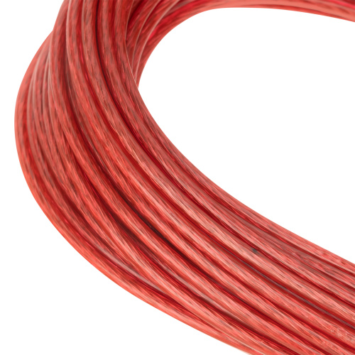 Трос металлополимерный красный ПР-3.0, толщина 3.0 мм, моток 20 метров Сибртех купить в Москве с доставкой по всей России | ProtosMarket.ru