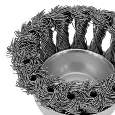 Щетка для дрели, 65 мм, "чашка" со шпилькой, крученая металлическая проволока Matrix по ценам производителя в Казани с доставкой по всей России