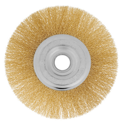 Щетка для УШМ, 175 мм, посадка 22.2 мм, плоская, латунированная витая проволока Matrix по ценам производителя в Казани с доставкой по всей России