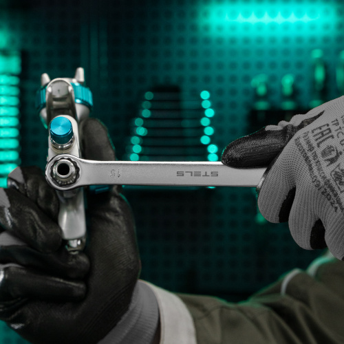 Ключ комбинированный, 15 мм, CrV, матовый хром Stels по ценам производителя в Казани с доставкой по всей России