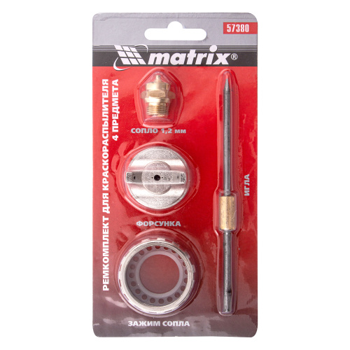 Ремкомплект для краскораспылителя 4 предмета : сопло 1.2 мм + игла + форсунка + зажим сопло Matrix купить в Москве с доставкой по всей России | ProtosMarket.ru