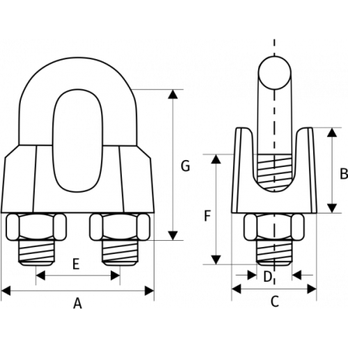Зажим для троса DIN 741, D = 8 мм купить в Москве с доставкой по всей России | ProtosMarket.ru