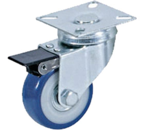 Колесо аппаратное поворотное SCvb 25 50 мм с тормозом (синяя резина) купить в Москве с доставкой по всей России | ProtosMarket.ru