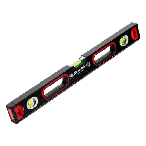 Уровень алюминиевый, усиленный, фрезерованный, 3 глазка, двухкомпонентные рукоятки, 600 мм Matrix по ценам производителя в Казани с доставкой по всей России