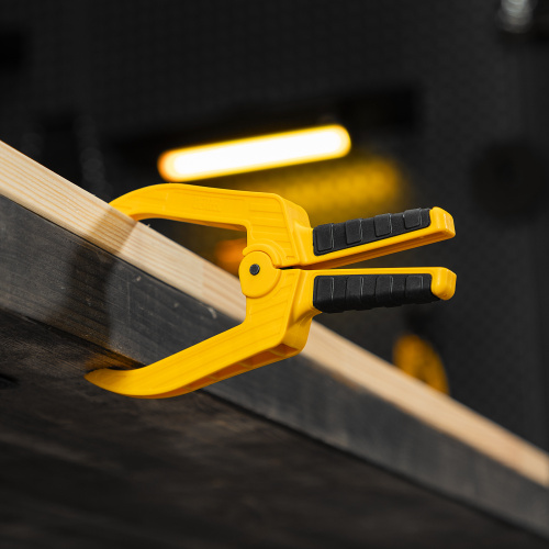 Струбцина клещеобразная, удлиненная 50 х 80 мм двухкомпонентные рукоятки Denzel по ценам производителя в Казани с доставкой по всей России