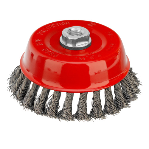 Щетка для УШМ, 125 мм, М14, "чашка", крученая проволока 0.5 мм Matrix по ценам производителя в Казани с доставкой по всей России