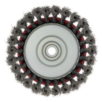 Щетка для УШМ, 125 мм, М14, "чашка", крученая проволока 0.35 мм Matrix по ценам производителя в Казани с доставкой по всей России