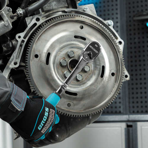 Ключ-трещотка 1/2", CrV, 90 зубьев, усиленный, хром Gross купить в Москве с доставкой по всей России | ProtosMarket.ru