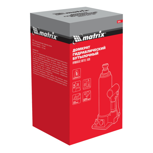 Домкрат гидравлический бутылочный, 6 т, h подъема 216-413 мм Matrix купить в Москве с доставкой по всей России | ProtosMarket.ru