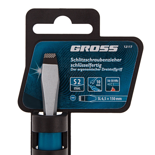 Отвертка SL6.5 x 150 мм, S2, трехкомпонентная рукоятка Gross купить в Москве с доставкой по всей России | ProtosMarket.ru