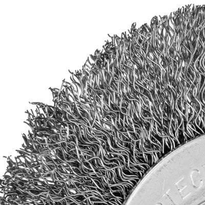 Щетка для УШМ, 100 мм, посадка 22.2 мм, плоская, витая проволока 0.3 мм Сибртех по ценам производителя в Казани с доставкой по всей России