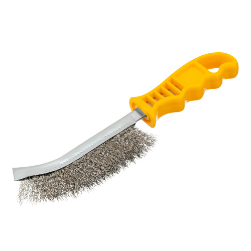 Щетка металлическая с пластмассовой ручкой, нержавеющая проволока DENZEL по ценам производителя в Казани с доставкой по всей России