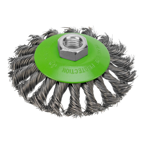 Щетка для УШМ, 100 мм, М14, "тарелка", крученая металлическая проволока Сибртех по ценам производителя в Казани с доставкой по всей России