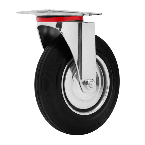 Колесо поворотное D 200 мм, крепление  платформенное Сибртех купить в Москве с доставкой по всей России | ProtosMarket.ru