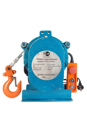Лебедка электрическая  300 кг  30 м с канатом 220 В TOR KCD по ценам производителя в Казани с доставкой по всей России