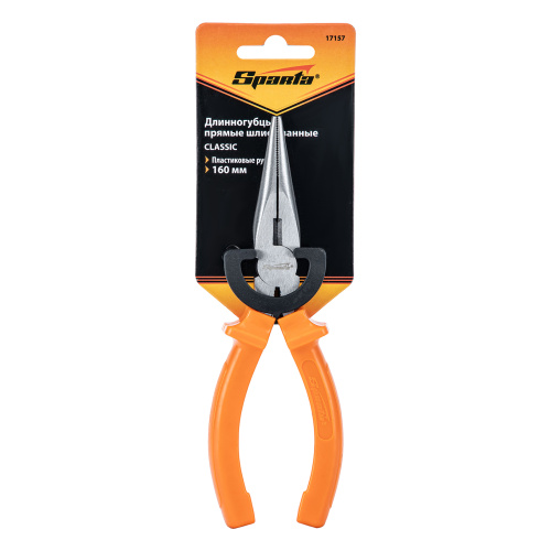 Длинногубцы прямые Classic, 160 мм, шлифованные, пластмассовые рукоятки Sparta купить в Москве с доставкой по всей России | ProtosMarket.ru