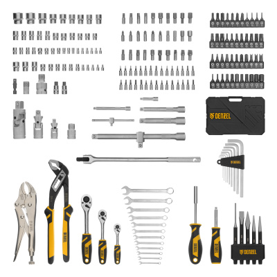 Набор инструментов, 1/2", 3/8", 1/4", CrV, S2, пластиковый кейс, 232 предмета Denzel купить в Москве с доставкой по всей России | ProtosMarket.ru