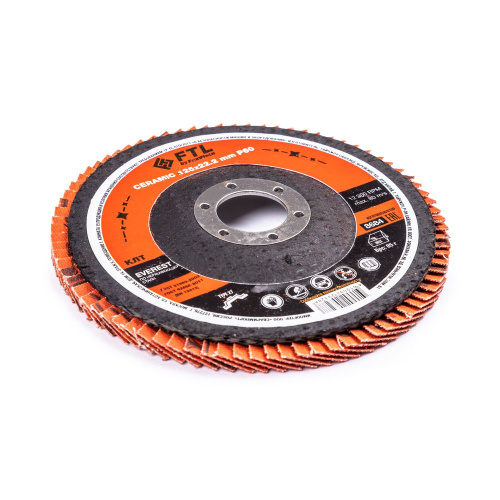 Круг лепестковый с керамическим абразивом для шлифования по нержавеющей стали FTL Everest 27 125 х 22,2 мм P60 купить в Москве с доставкой по всей России | ProtosMarket.ru