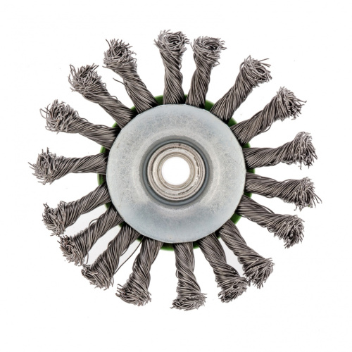 Щетка для УШМ, 115 мм, М14, "тарелка", крученая проволока 0.5 мм Сибртех по ценам производителя в Казани с доставкой по всей России