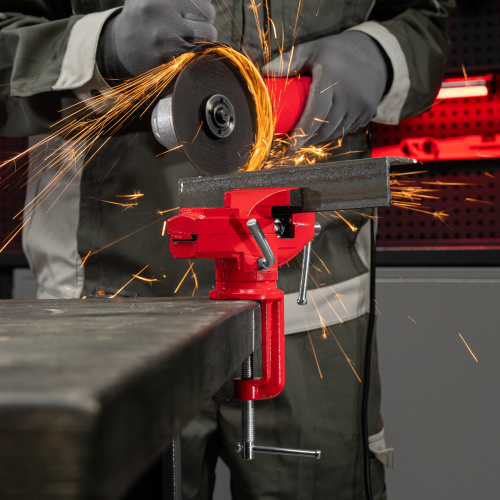 Тиски слесарные, 80 мм, настольные, поворотные, c наковальней MTX по ценам производителя в Казани с доставкой по всей России