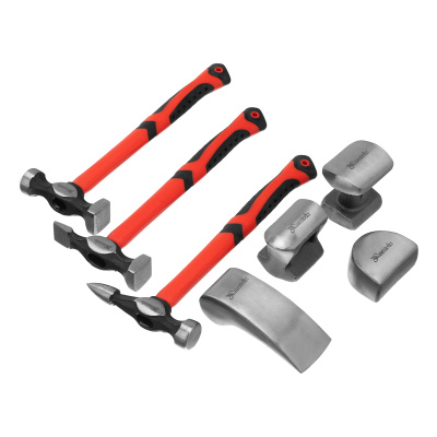 Набор рихтовочный, 3 молотка с фибергласовыми ручками, 4 наковальни, пластиковый бокс Matrix купить в Москве с доставкой по всей России | ProtosMarket.ru