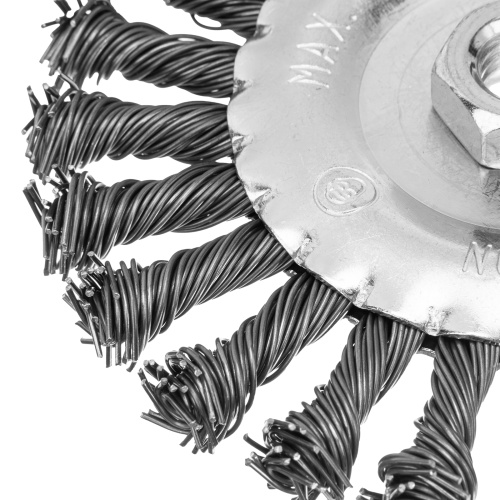 Щетка для УШМ 125 мм, М14, плоская, крученая проволока 0.8 мм Matrix по ценам производителя в Казани с доставкой по всей России