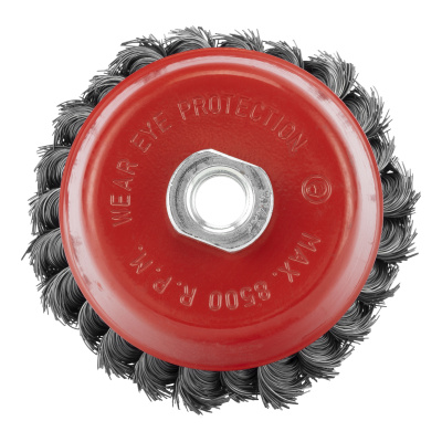 Щетка для УШМ, 100 мм, М14, "чашка", двухрядная, крученая проволока 0.35 мм Matrix купить в Москве с доставкой по всей России | ProtosMarket.ru