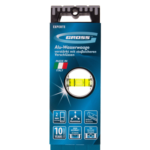 Уровень алюминиевый, 1000 мм, усиленный с ударопрочными заглушками, рукоятки, 3 глазка Gross купить в Москве с доставкой по всей России | ProtosMarket.ru
