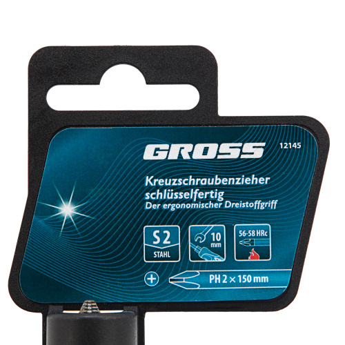 Отвертка PH2 x 150 мм, S2, трехкомпонентная ручка Gross купить в Москве с доставкой по всей России | ProtosMarket.ru