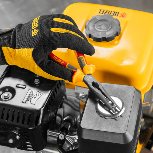 Длинногубцы прямые, диэлектрические рукоятки до 1000 В, трехкомпонентные рукоятки, 205мм Denzel купить в Москве с доставкой по всей России | ProtosMarket.ru