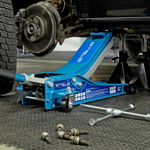 Домкрат гидравлический подкатной 3 т, быстрый подъем, Low profile quick lift, 75-505 мм, профессиональный STELS купить в Москве с доставкой по всей России | ProtosMarket.ru
