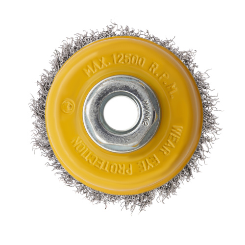 Щетка для УШМ, 75 мм, "Чашка", витая нержавеющая проволока 0.3 мм, М14 Denzel по ценам производителя в Казани с доставкой по всей России