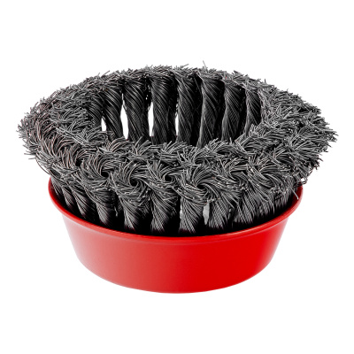 Щетка для УШМ, 125 мм, М14, "чашка", двухрядная, крученая проволока 0.5 мм Matrix по ценам производителя в Казани с доставкой по всей России