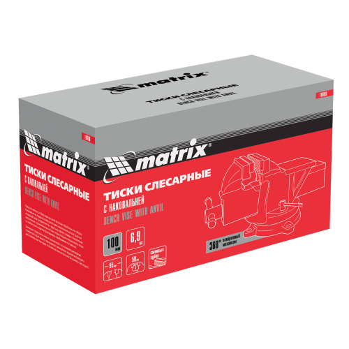 Тиски слесарные, 100 мм, поворотные, с наковальней Matrix купить в Москве с доставкой по всей России | ProtosMarket.ru