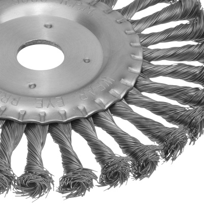 Щетка для УШМ 175 мм, посадка 22.2 мм, плоская, крученая проволока 0.5 мм Matrix по ценам производителя в Казани с доставкой по всей России