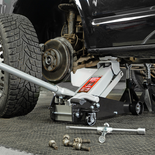 Домкрат гидравлический подкатной, 3.5 т, высота подъема 145-490 мм, с педалью Matrix купить в Москве с доставкой по всей России | ProtosMarket.ru