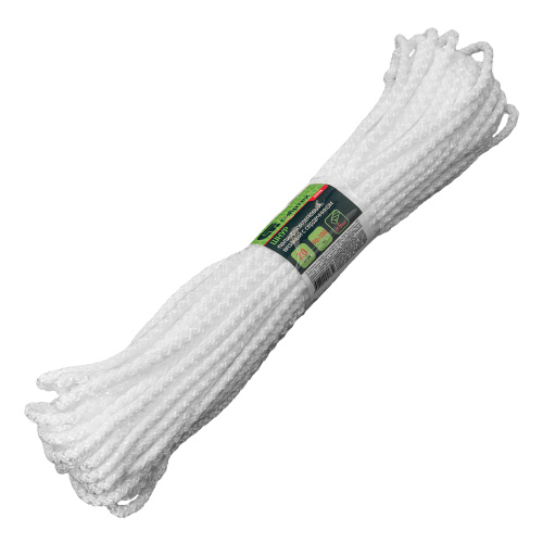 Шнур вязаный полипропиленовый с серд. белый, 5 мм, L 20 м , Сибртех по ценам производителя в Казани с доставкой по всей России