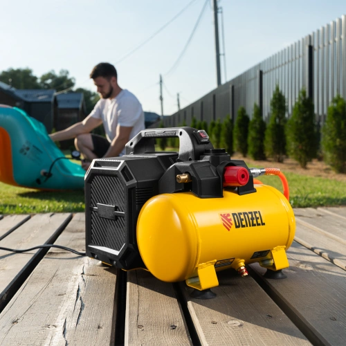 Компрессор  DLS750/6 безмасляный малошумный 750 Вт, 140 л/мин,ресивер 6 л Denzel по ценам производителя в Казани с доставкой по всей России