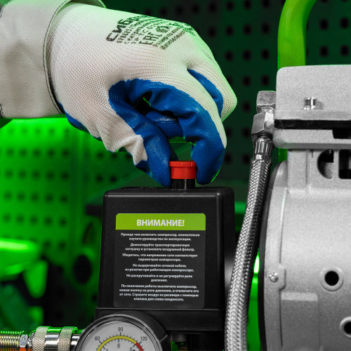 Компрессор безмаслянный малошумный МБ 750/10,750 Вт, 10 л, 150 л/мин Сибртех купить в Москве с доставкой по всей России | ProtosMarket.ru