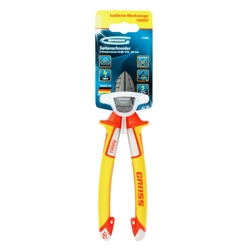 Бокорезы, диэлектрические рукоятки, до 1000 В, трехкомпонентные рукоятки, 180 мм Gross купить в Москве с доставкой по всей России | ProtosMarket.ru