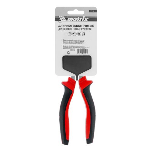 Длинногубцы прямые, 180 мм, хром-ванадий, двухкомпонентные рукоятки Matrix купить в Москве с доставкой по всей России | ProtosMarket.ru