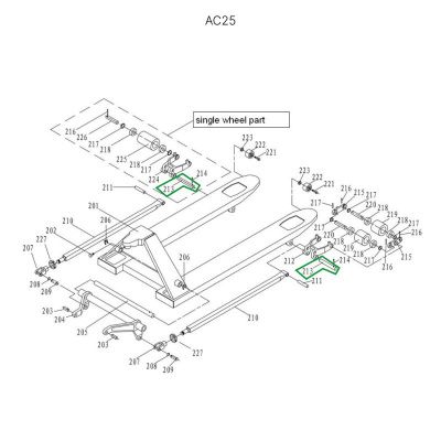 Ось крепления рычага силового блока для гидравлических тележек AC25 купить в Москве с доставкой по всей России | ProtosMarket.ru